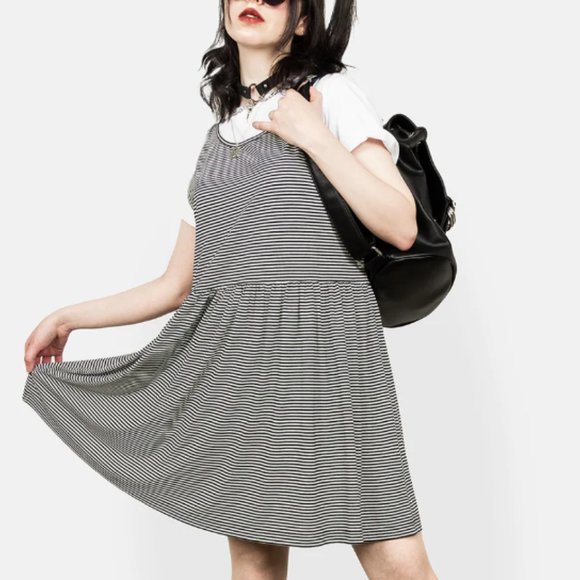 Disturbia Dresses & Skirts - NWOT Stripe Skater Vest Dress